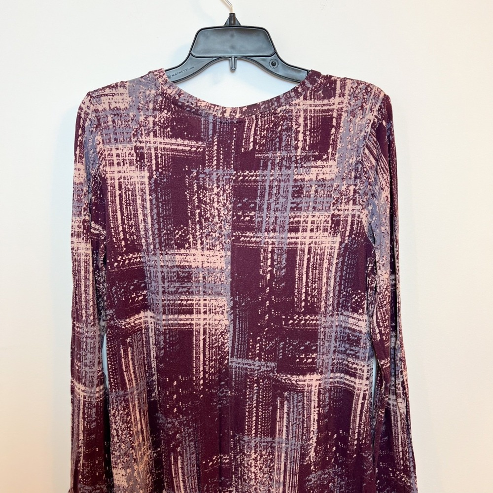 LOGO by Lori Goldstein Women's Long Sleeve Tunic Top Abstract‎ Print Size Large - Picture 4 of 9